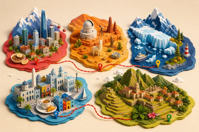 Cinco mundos de viagem conectados: Santiago, Atacama, Patagônia, Buenos Aires e Cusco